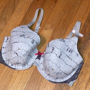 Women’s Ambrielle Organic Cotton Full Coverage Wonderland Gray Bra 36DD Like New